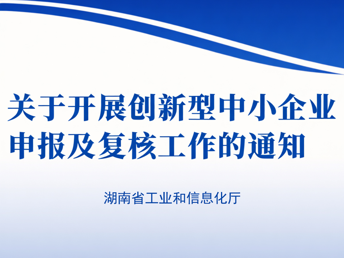 湖南省工信厅关于开展创新型中小企业申报及复核工作的通知
