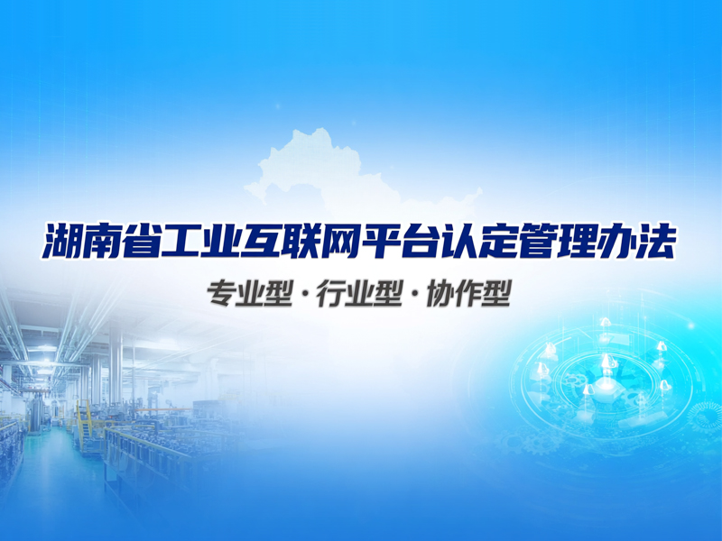 湖南省工业互联网平台认定管理办法