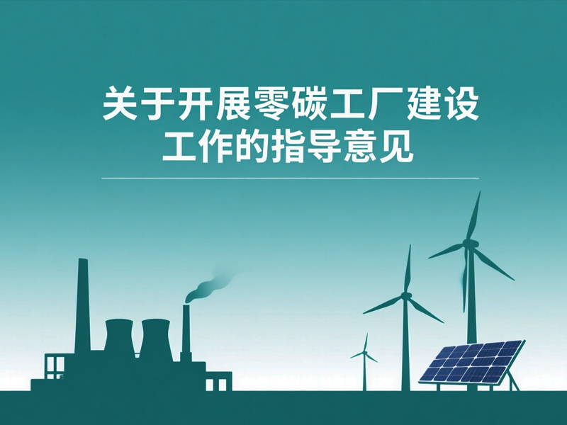 关于开展零碳工厂建设工作的指导意见