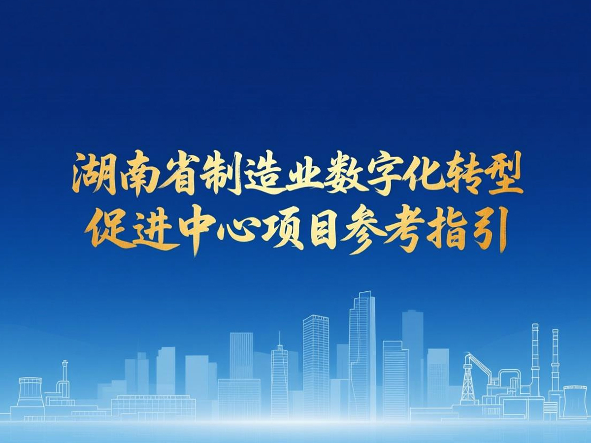 湖南省制造业数字化转型促进中心项目参考指引